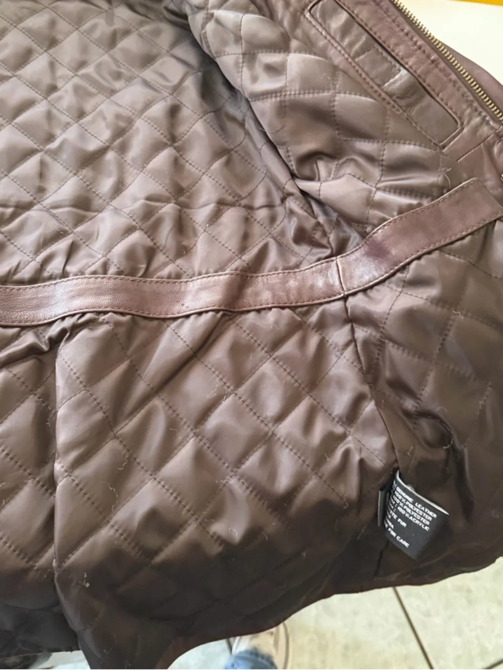 MICHAEL Michael Kors brown leather Utility jacket with distressed look size XS. - Picture 8 of 15